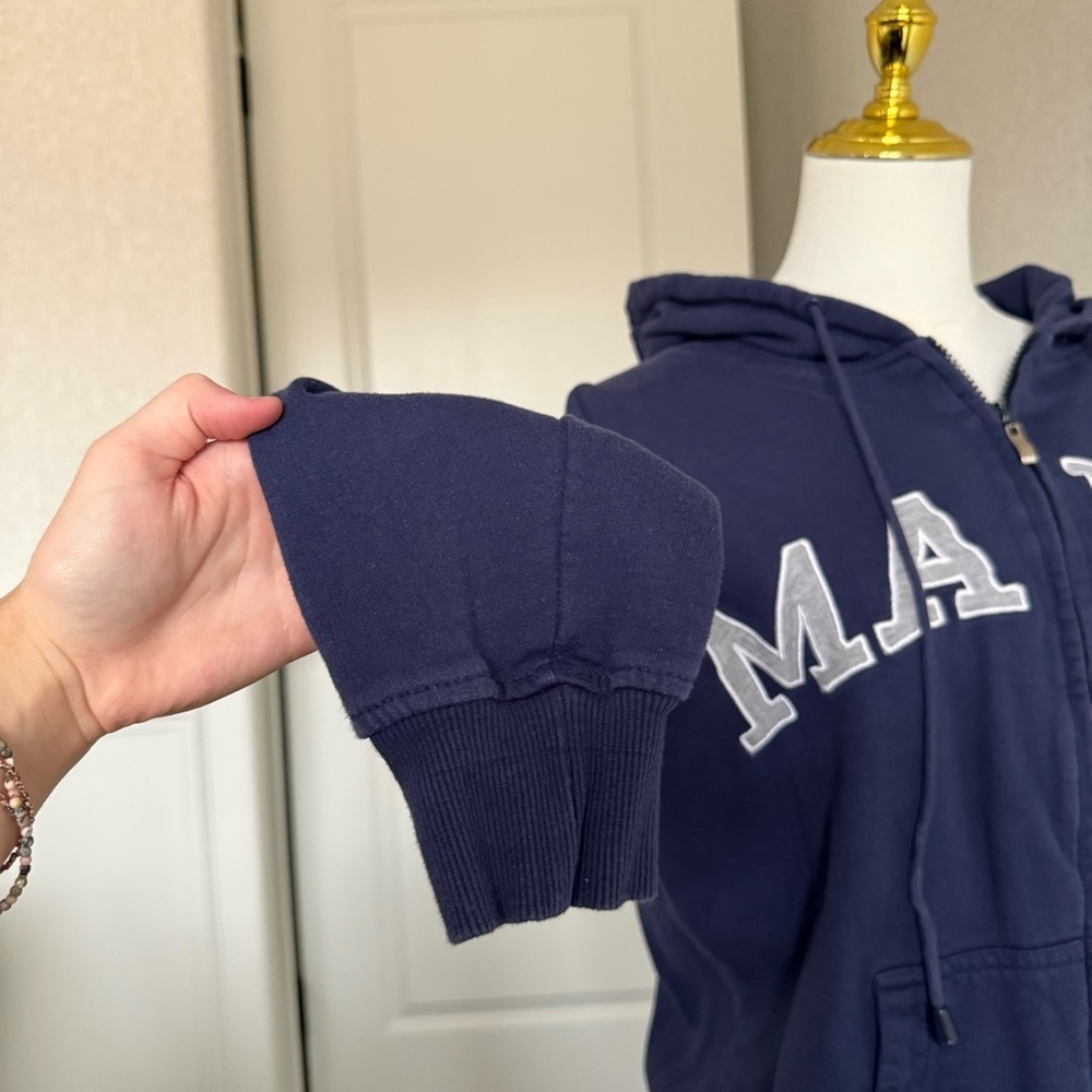BaBa Maui Navy Blue Zip-Up Hoodie Size Small - Picture 5 of 8